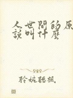 人世间的原著小说叫什么