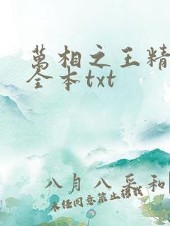 万相之王精校版全本txt