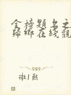 金榜题名之状元归乡在线观看