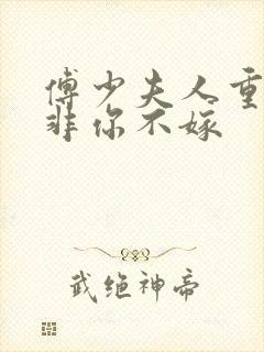 傅少夫人重生后非你不嫁