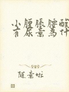 小腹胀腰酸经常有尿意为什么