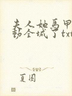 夫人她马甲又轰动全城了txt