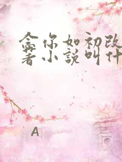 念你如初改编原著小说叫什么