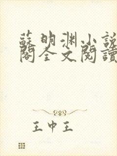 苏明渊小说笔趣阁全文阅读