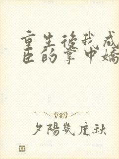 重生后我成了权臣的掌中娇小说在线