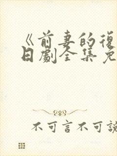 《前妻的复仇》日剧全集免费