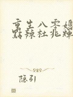 重生八零媳妇有点辣杜兆辉