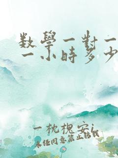 数学一对一辅导一小时多少钱