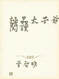 极品太子爷全本阅读