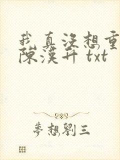 我真没想重生啊陈汉升 txt