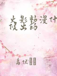 火影动漫什么时候出的