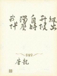 我独自升级动漫什么时候出