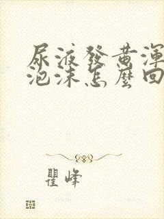 尿液发黄浑浊有泡沫怎么回事