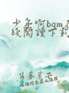 少年啊bgm在线阅读下载免费