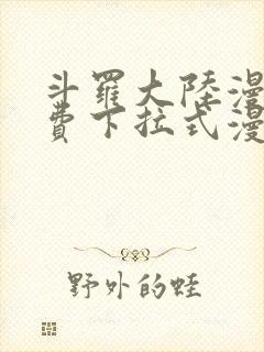 斗罗大陆漫画免费下拉式漫画网