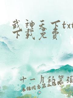 武神天下txt下载免费