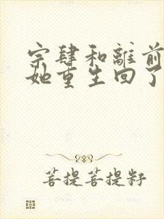 宗肆和离前夜,她重生回了出嫁前