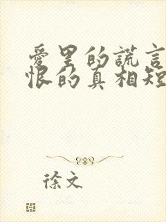 爱里的谎言,仇恨的真相短剧免费看