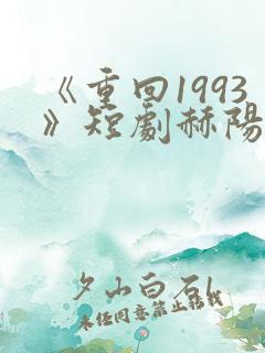 《重回1993》短剧赫阳免费看