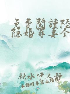 免费阅读陆少的隐婚罪妻全文
