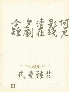 今夕清影何处寻短剧在线免费看