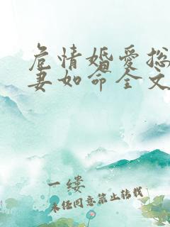 危情婚爱总裁宠妻如命全文阅读
