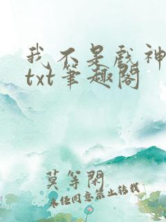 我不是戏神小说txt笔趣阁