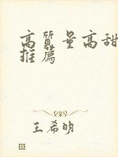 高质量高甜宠文推荐