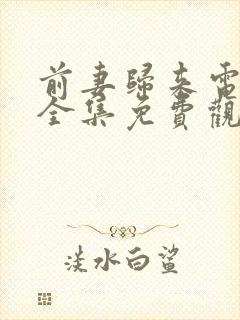 前妻归来电视剧全集免费观看高清