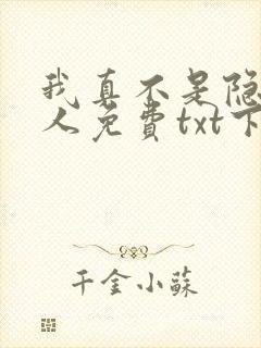 我真不是隐世高人免费txt下载