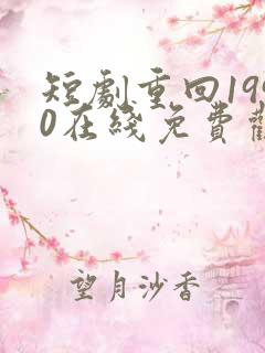 短剧重回1990在线免费观看