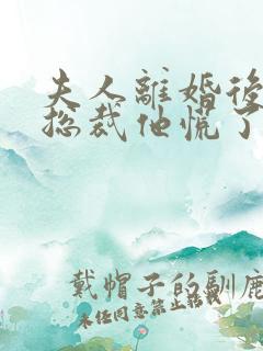 夫人离婚后疯批总裁他慌了短剧