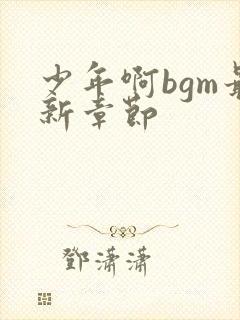 少年啊bgm最新章节