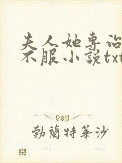 夫人她专治各种不服小说txt下载