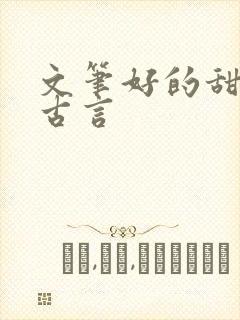 文笔好的甜宠文古言