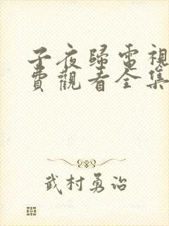 子夜归电视剧免费观看全集高清12集