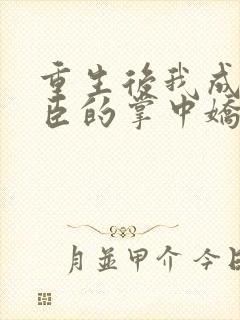 重生后我成了权臣的掌中娇小说全本免费阅读