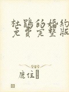 杜鹃的婚约漫画免费完整版