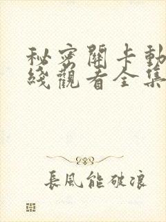 秘密关卡动漫在线观看全集免费播放