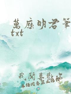 万历明君笔趣阁txt