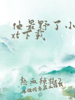 他最野了小说txt下载