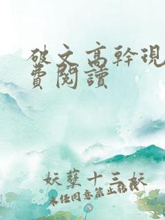 破文高干现言免费阅读