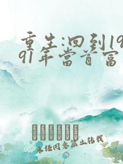 重生:回到1991年当首富 小说