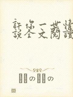 许你一世情深小说全文阅读