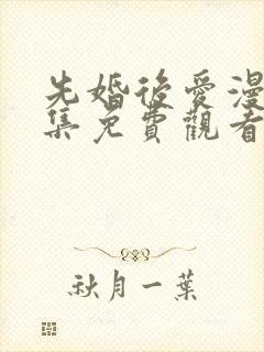 先婚后爱漫画全集免费观看下拉式