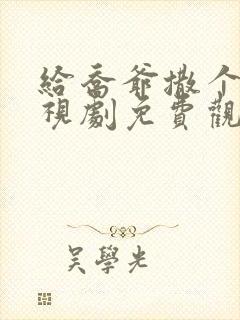 给乔爷撒个娇电视剧免费观看