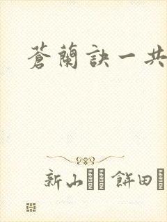 苍兰诀一共几集