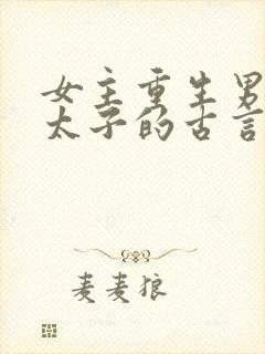 女主重生男主是太子的古言