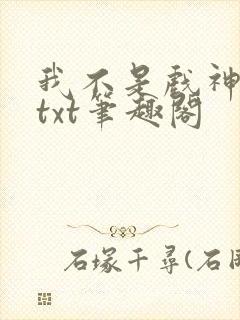 我不是戏神小说txt笔趣阁