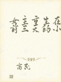 女主重生在末世前三天的小说